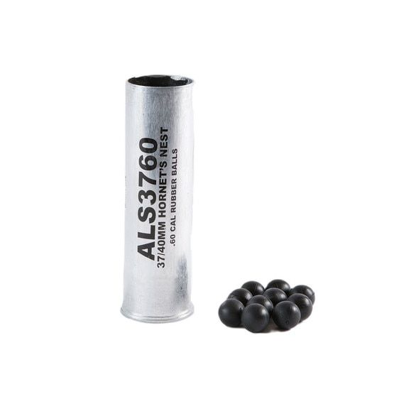 ALS 37/40MM Homets Nest Cartridge is filled with .60 Cal rubber balls